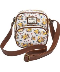 BOLSO CRUZADO FRORAL POKEMON PIKACHU EEVEE LOUNGEFLY