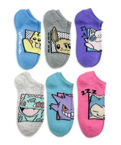 POKEMON 6 PARES DE MEDIAS COLOR PASTEL TALLA S NIÑOS
