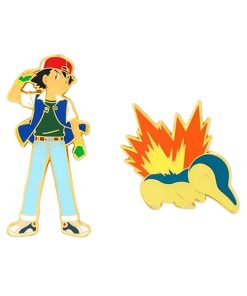 Pokemon Ash & Cyndaquil Enamel Pin Set