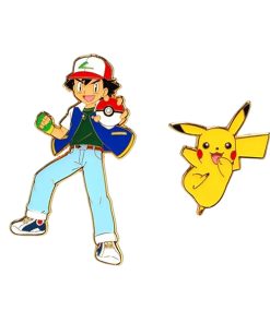 Pokemon Ash and Pikachu Enamel Pin Set