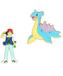 Pokemon Ash and Lapras Enamel Pin Set