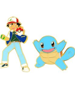 Pokemon Ash and Squirtle Enamel Pin Set