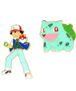 Pokemon Ash And Bulbasaur Pin Set