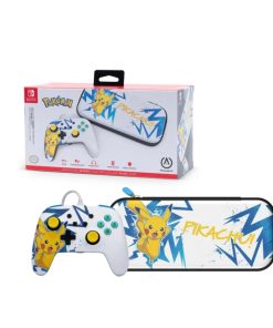 Control PowerA y Funda Delgada para Nintendo Switch Pikachu Alto Voltaje