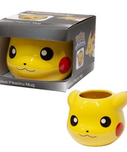 Pokémon Taza Pikachu Cerámica Amarilla Esculpida en 3D