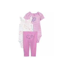 Ropa Carter's Set 3 Piezas Ballena Niña